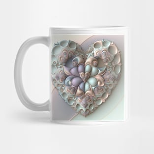 A Fractal Design in A Heart Motif Mug